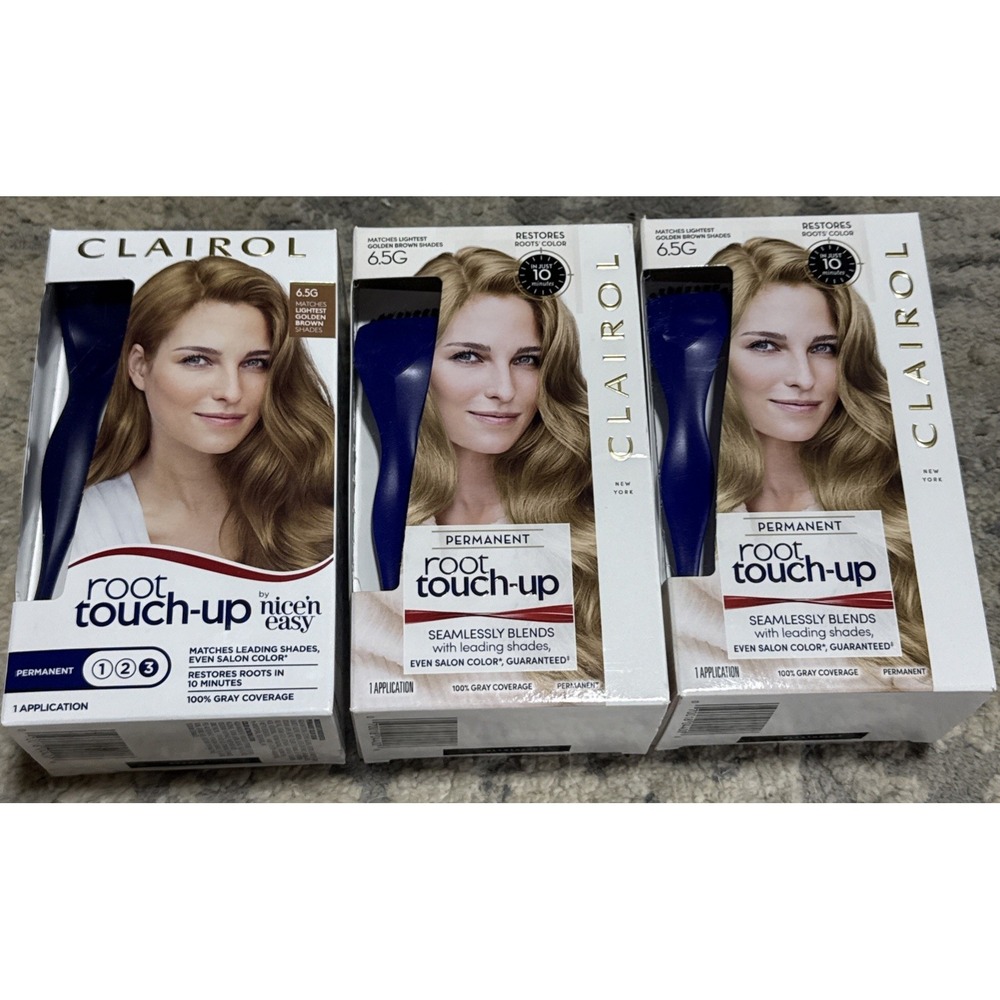 Clairol Root Touch-Up 6.5G Colorblend Lightest Golden BrowN Hair Dye Kit 3 Pack
